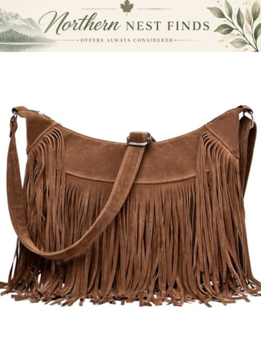 Fringe Hobo Bags for Women Vintage Suede Crossbody Bag Hippie Western Cowgirl